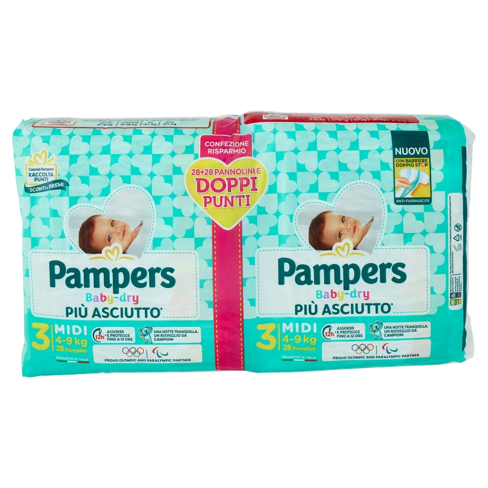 Pampers Baby-dry Midi 28+28 pz
